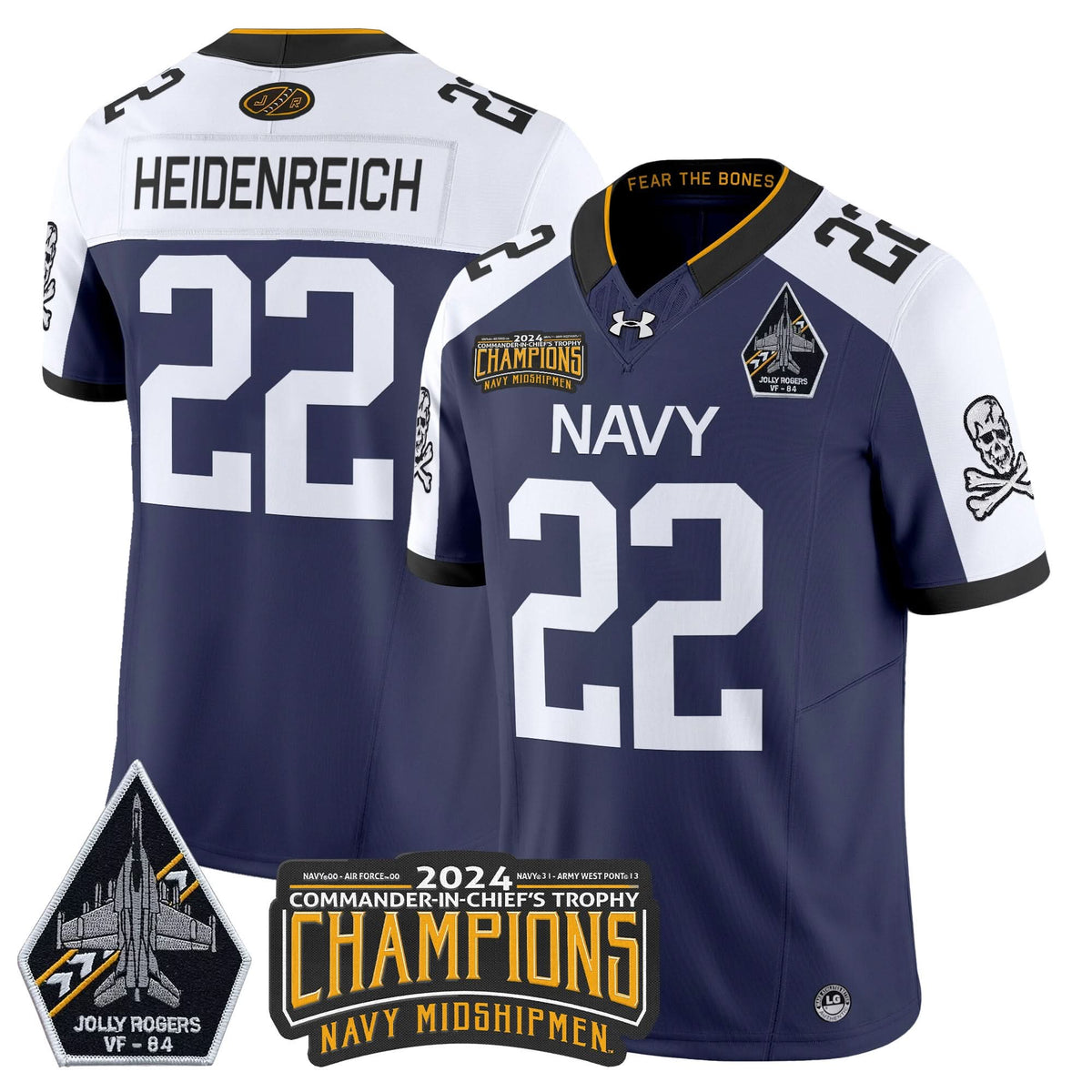 NM 2024 Jolly Rogers VF-84 & Commander-In-Chief's Trophy Champions Patch Vapor Limited Jersey