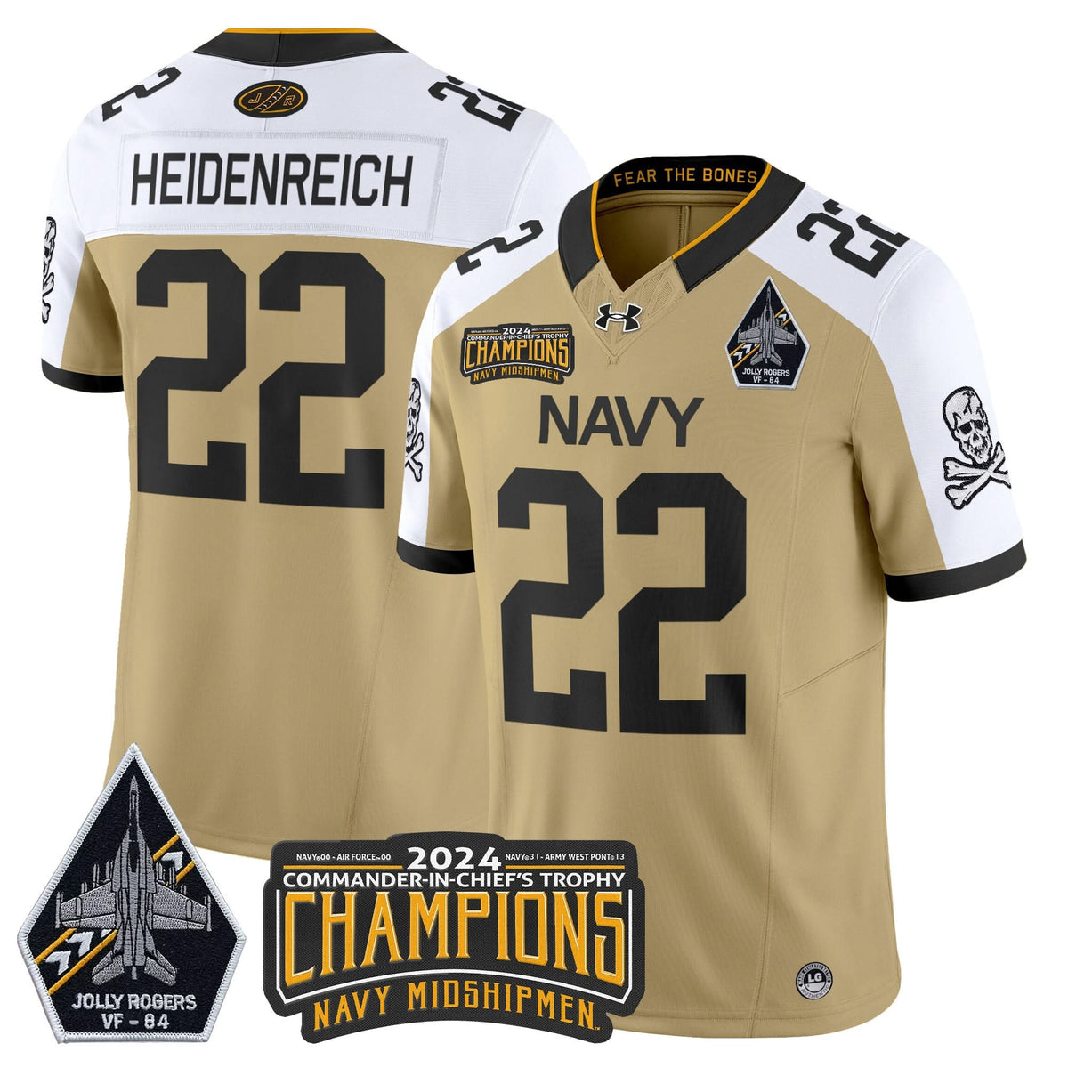NM 2024 Jolly Rogers VF-84 & Commander-In-Chief's Trophy Champions Patch Vapor Limited Jersey