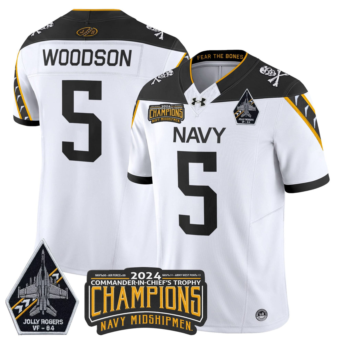 NM 2024 Jolly Rogers VF-84 & Commander-In-Chief's Trophy Champions Patch Vapor Limited Jersey