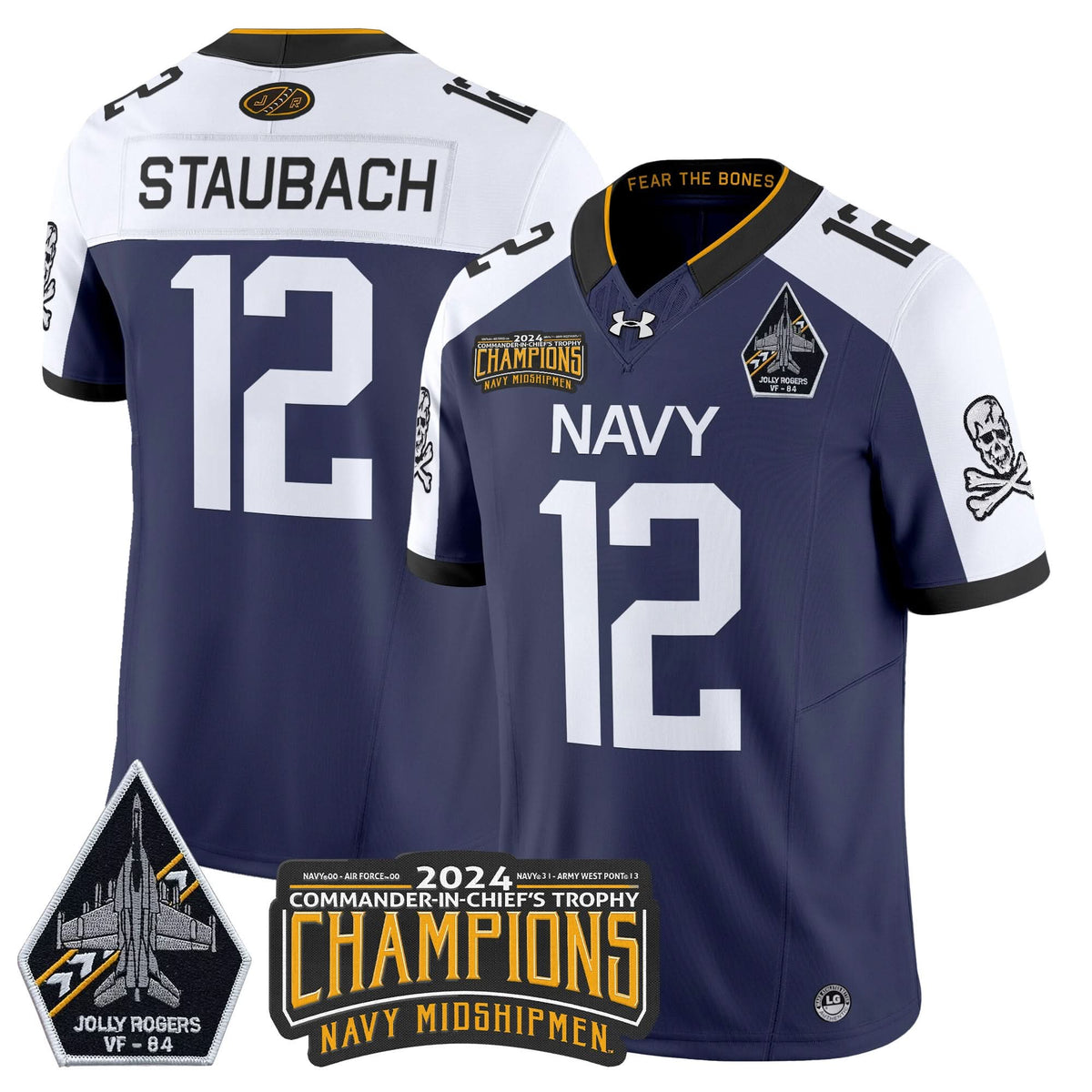 NM 2024 Jolly Rogers VF-84 & Commander-In-Chief's Trophy Champions Patch Vapor Limited Jersey