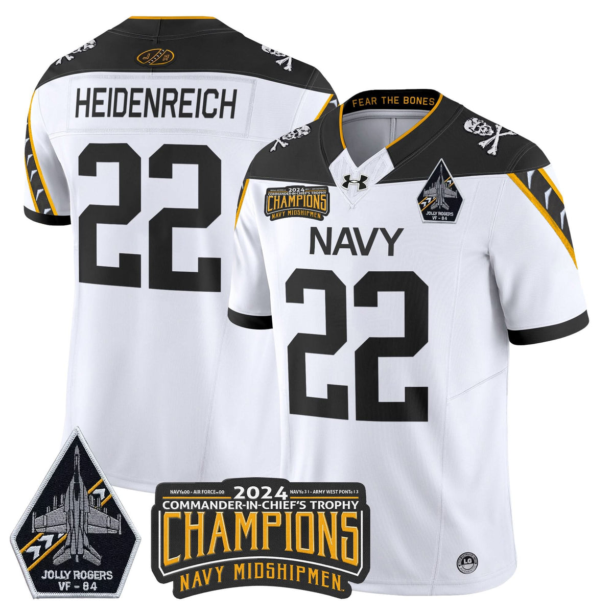 NM 2024 Jolly Rogers VF-84 & Commander-In-Chief's Trophy Champions Patch Vapor Limited Jersey