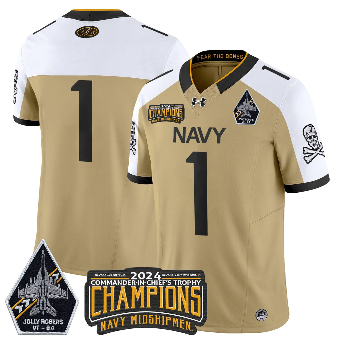 NM 2024 Jolly Rogers VF-84 & Commander-In-Chief's Trophy Champions Patch Vapor Limited Jersey