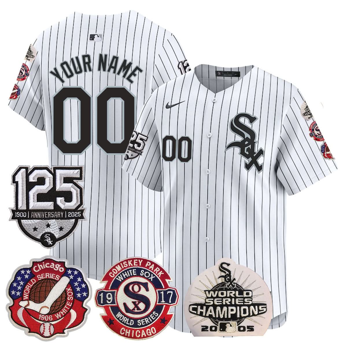CustomCWS 125th Anniversary - World Series Champions Jersey - Stitched