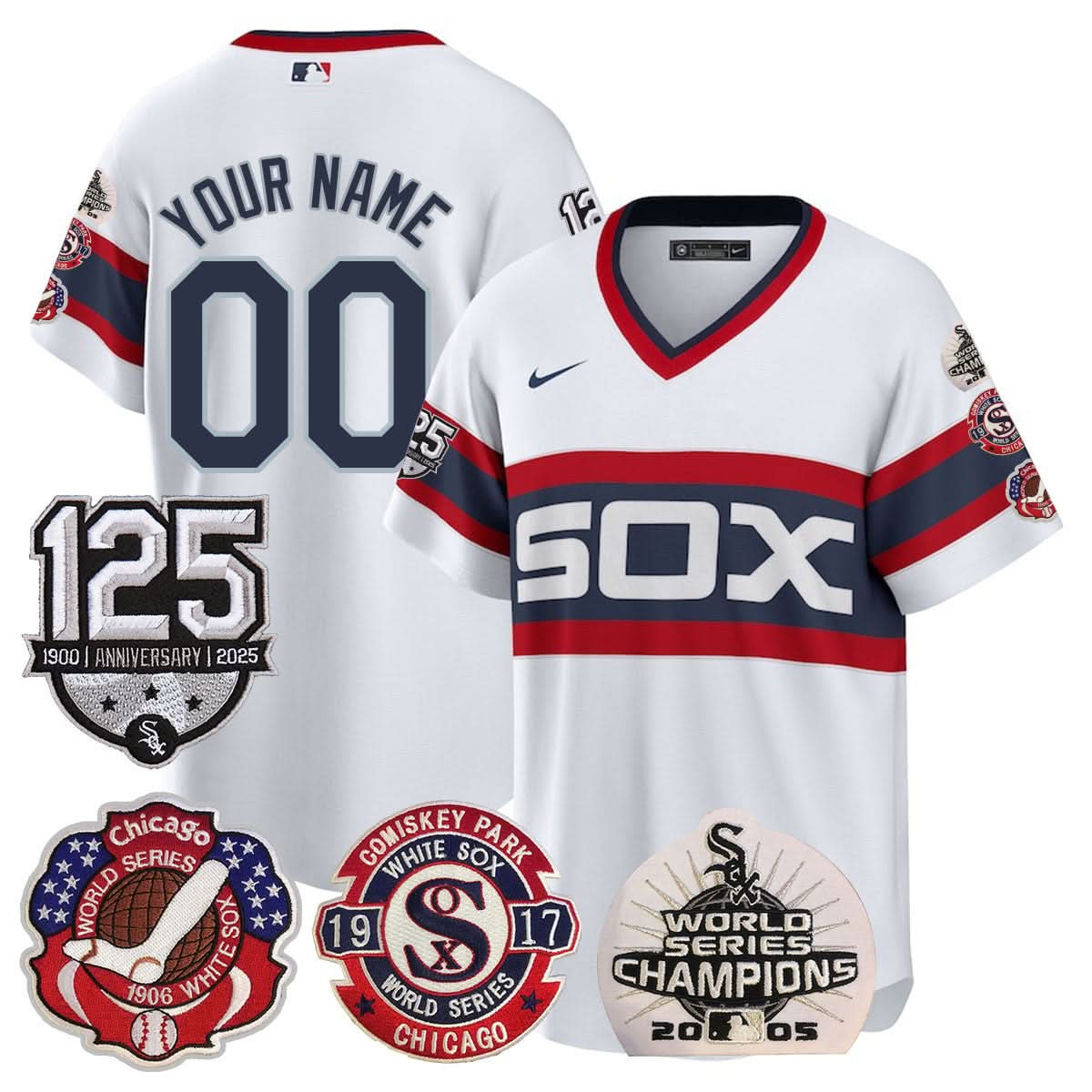 CustomCWS 125th Anniversary - World Series Champions Jersey - Stitched