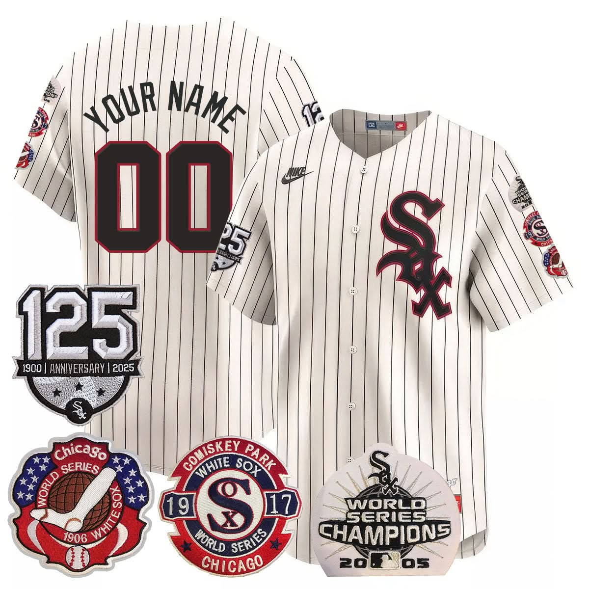 CustomCWS 125th Anniversary - World Series Champions Jersey - Stitched