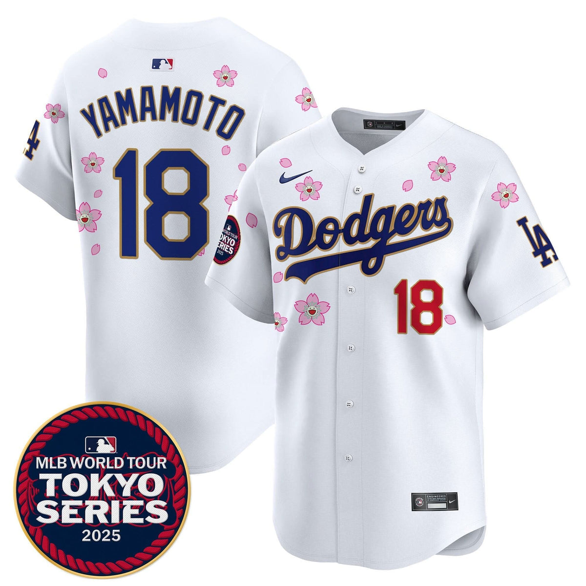 LAD Tokyo Series 2025 Gold Trim Vapor Premier Limited Jersey - Stitched