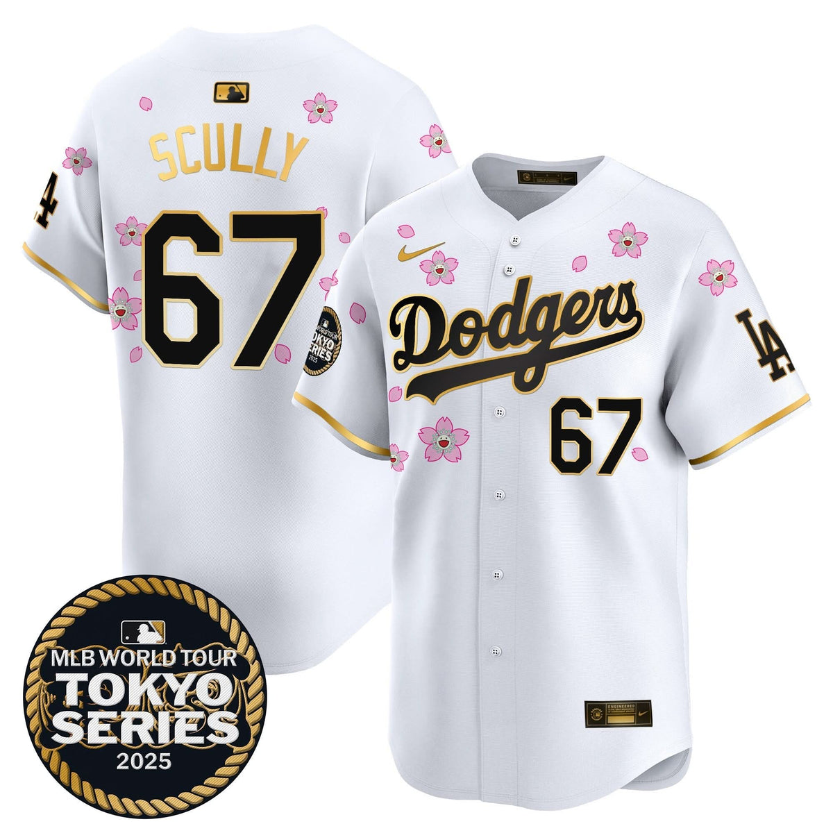LAD Tokyo Series 2025 Gold Trim Vapor Premier Limited Jersey V2 - Stitched