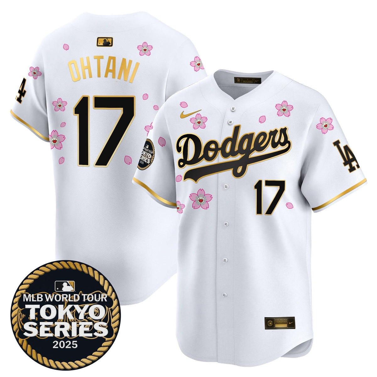 LAD Tokyo Series 2025 Gold Trim Vapor Premier Limited Jersey V2 - Stitched