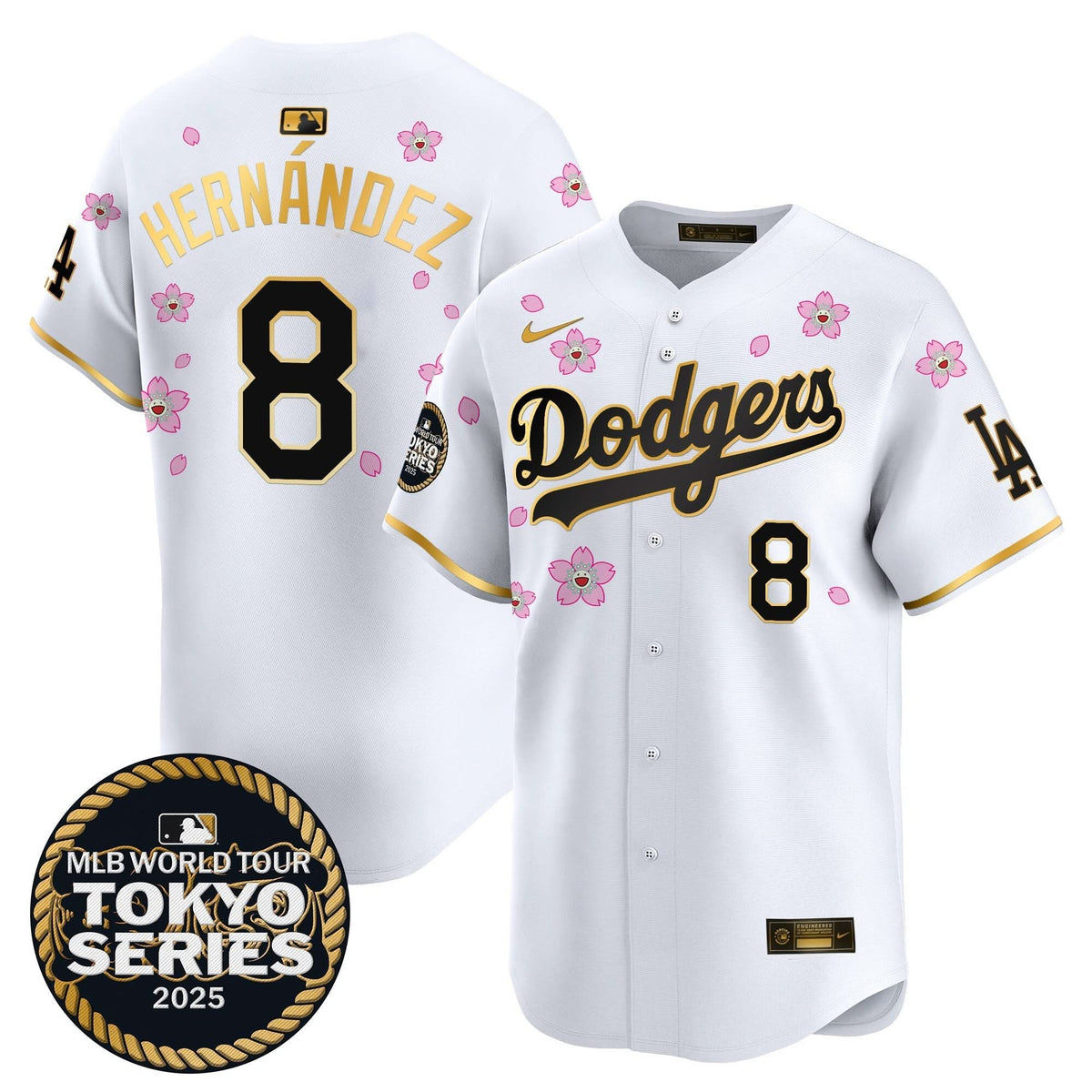 LAD Tokyo Series 2025 Gold Trim Vapor Premier Limited Jersey V2 - Stitched