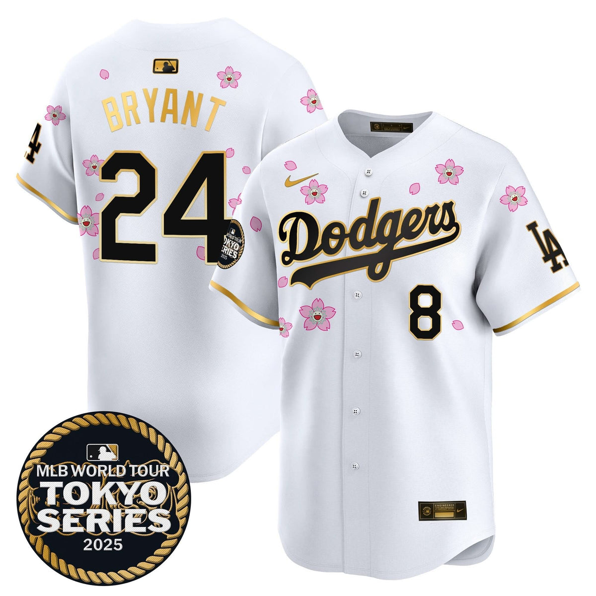LAD Tokyo Series 2025 Gold Trim Vapor Premier Limited Jersey V2 - Stitched
