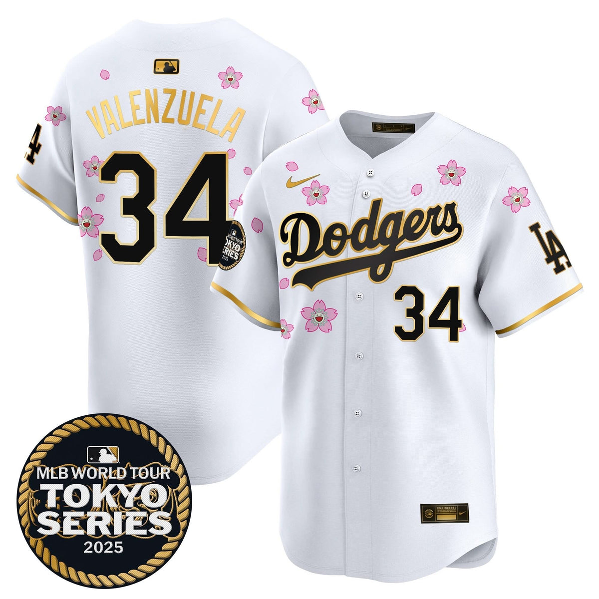 LAD Tokyo Series 2025 Gold Trim Vapor Premier Limited Jersey V2 - Stitched