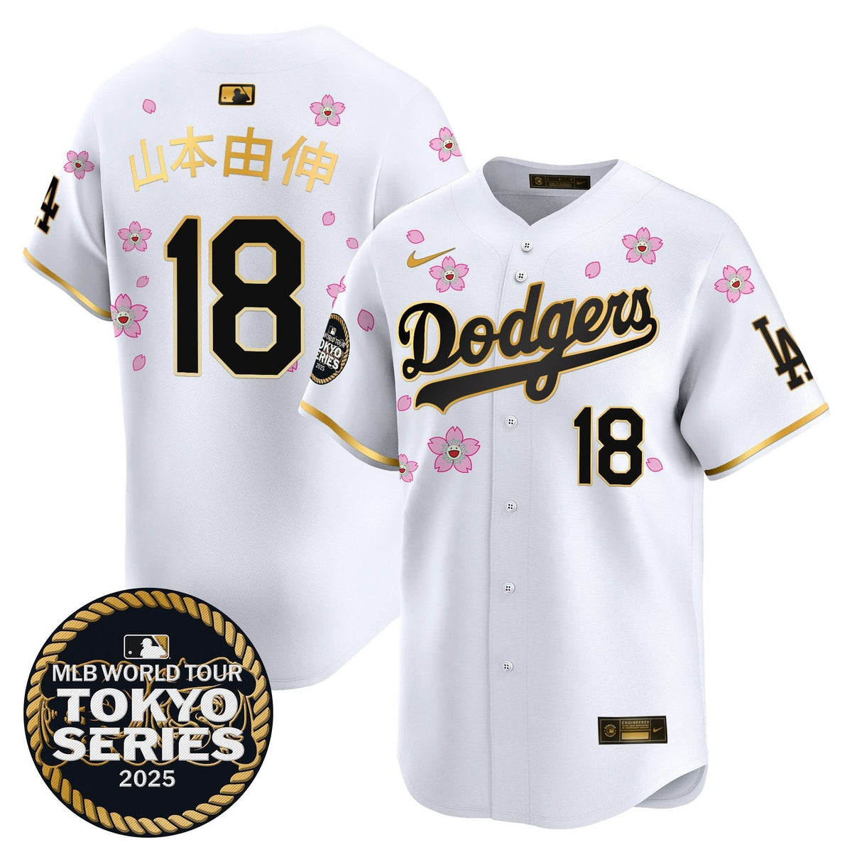 LAD Tokyo Series 2025 Gold Trim Vapor Premier Limited Jersey V2 - Stitched