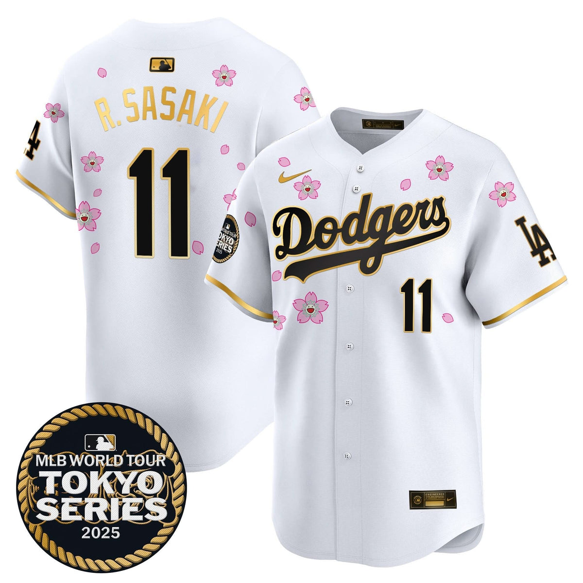 LAD Tokyo Series 2025 Gold Trim Vapor Premier Limited Jersey V2 - Stitched