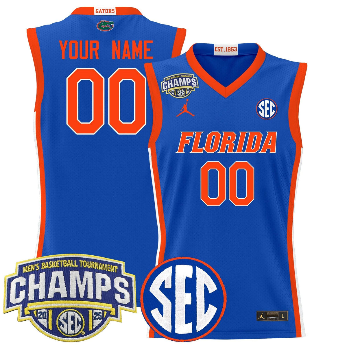 FG 2025 SEC Conference Tournament Champions Basketball Custom Jersey - Stitched
