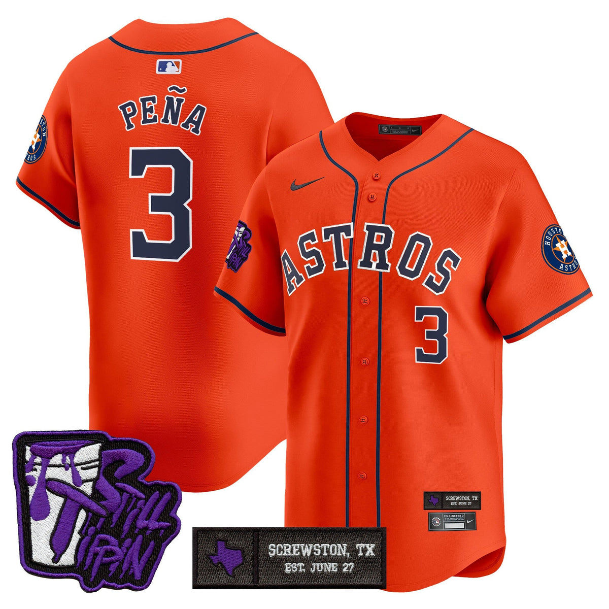 HOU DJ Screw Still Tippin Purple Patch Vapor Premier Limited Jersey - Stitched