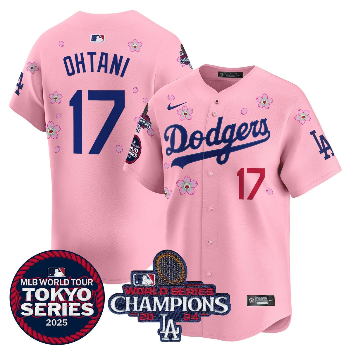 LAD Tokyo Series 2025 World Series Champions Patch Vapor Premier Limited Jersey - Stitched