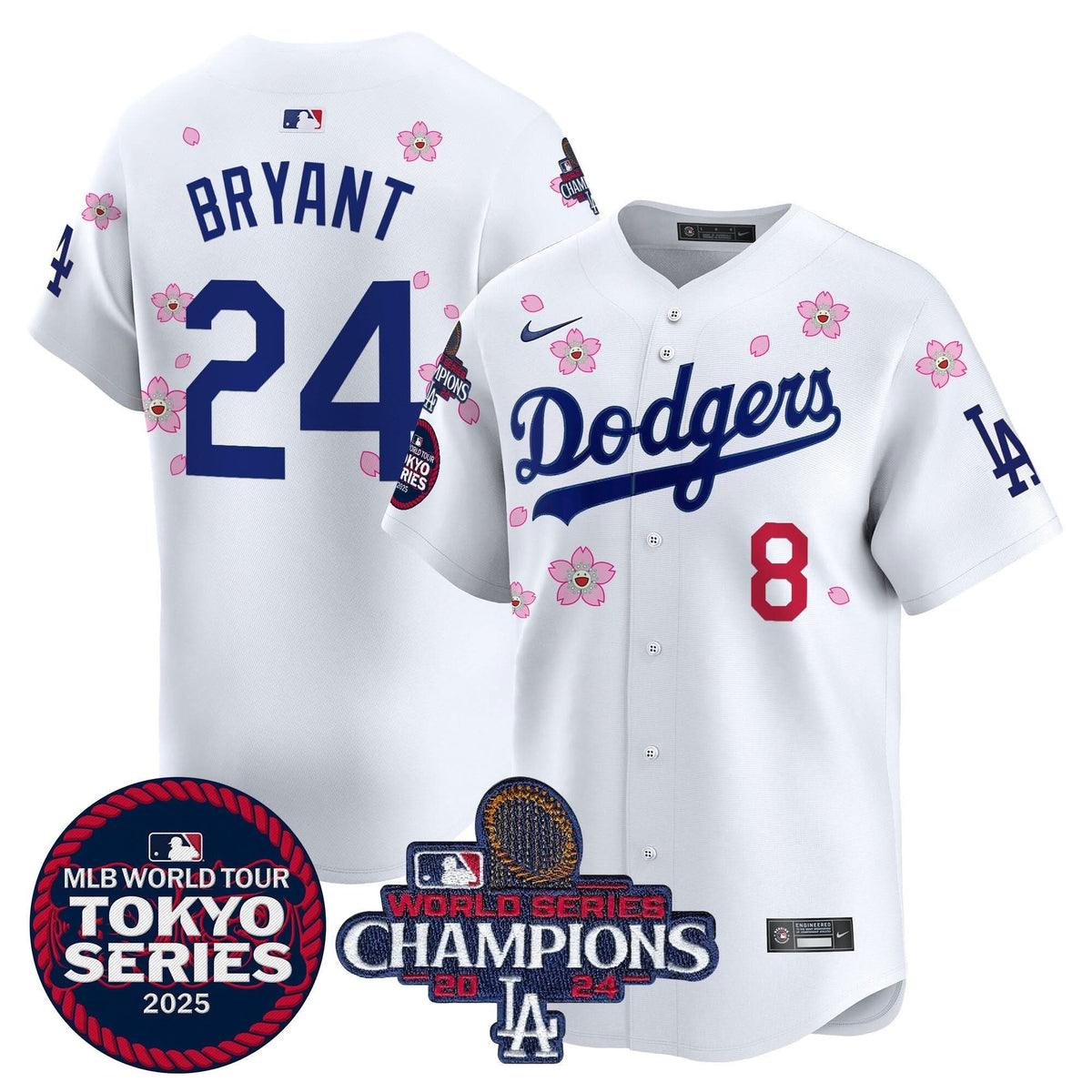 LAD Tokyo Series 2025 World Series Champions Patch Vapor Premier Limited Jersey - Stitched