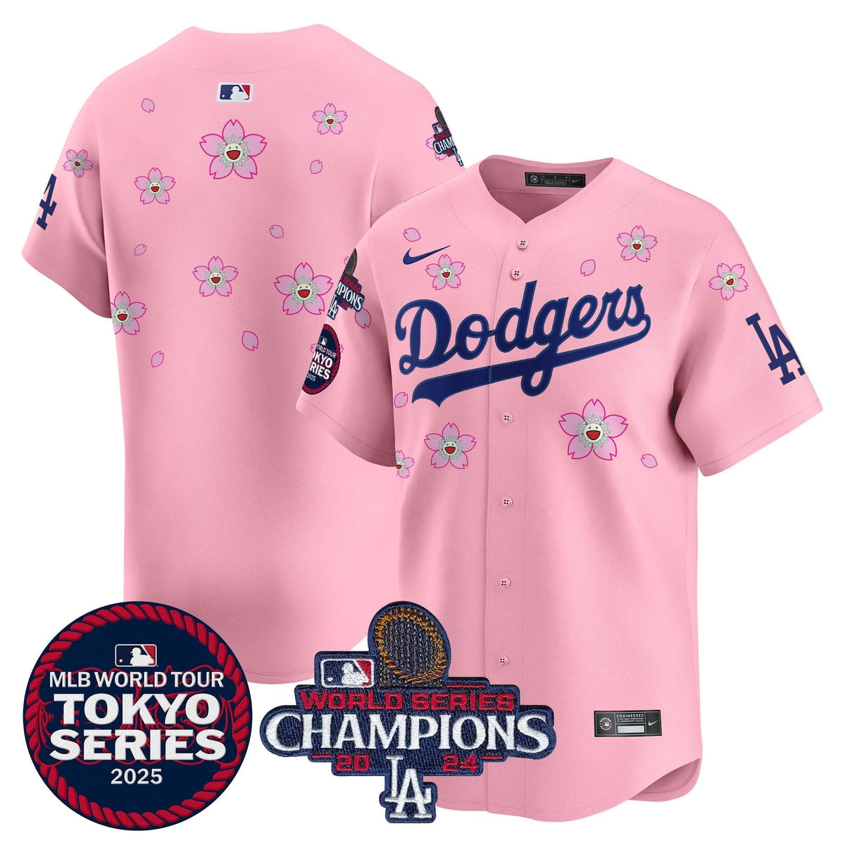 LAD Tokyo Series 2025 World Series Champions Patch Vapor Premier Limited Jersey - Stitched