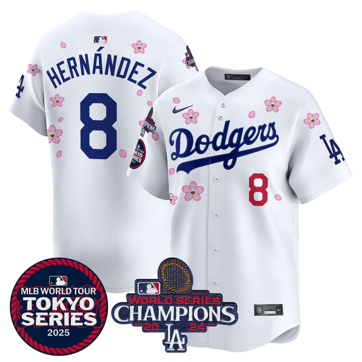LAD Tokyo Series 2025 World Series Champions Patch Vapor Premier Limited Jersey - Stitched