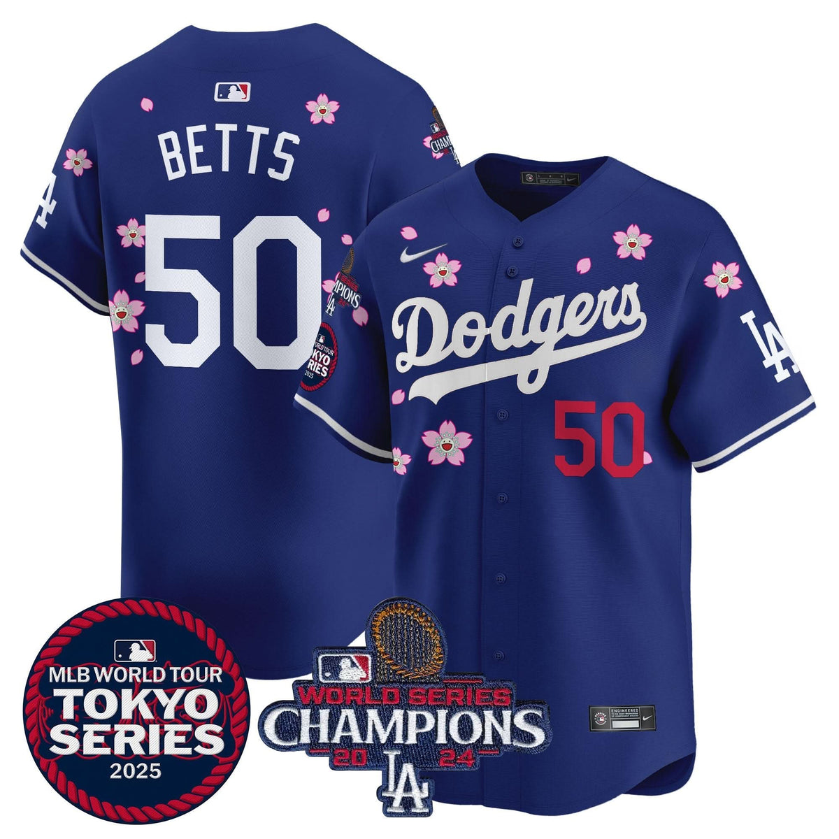 LAD Tokyo Series 2025 World Series Champions Patch Vapor Premier Limited Jersey - Stitched