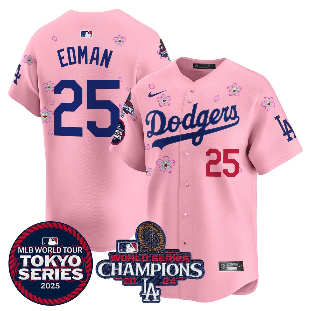 LAD Tokyo Series 2025 World Series Champions Patch Vapor Premier Limited Jersey - Stitched