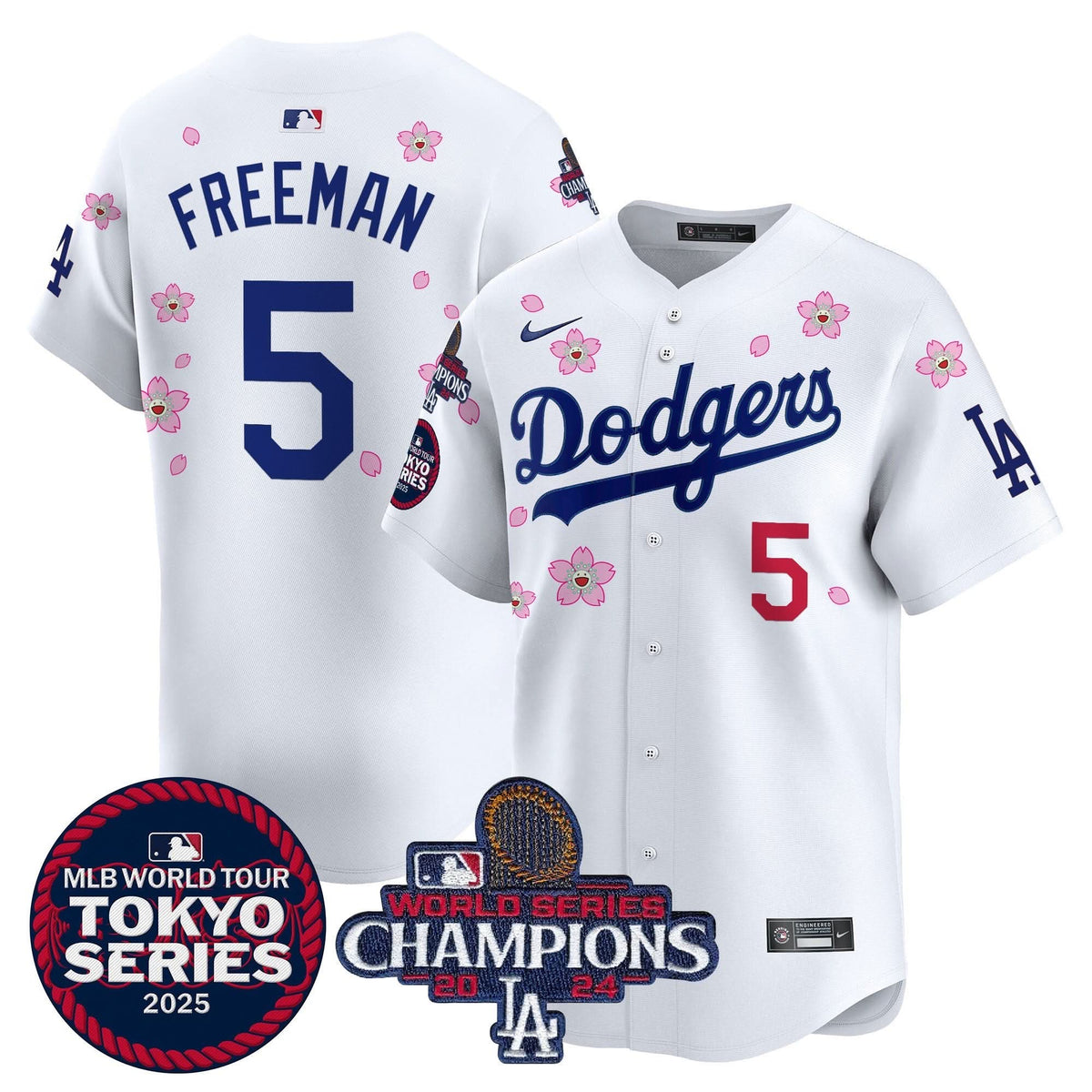 LAD Tokyo Series 2025 World Series Champions Patch Vapor Premier Limited Jersey - Stitched