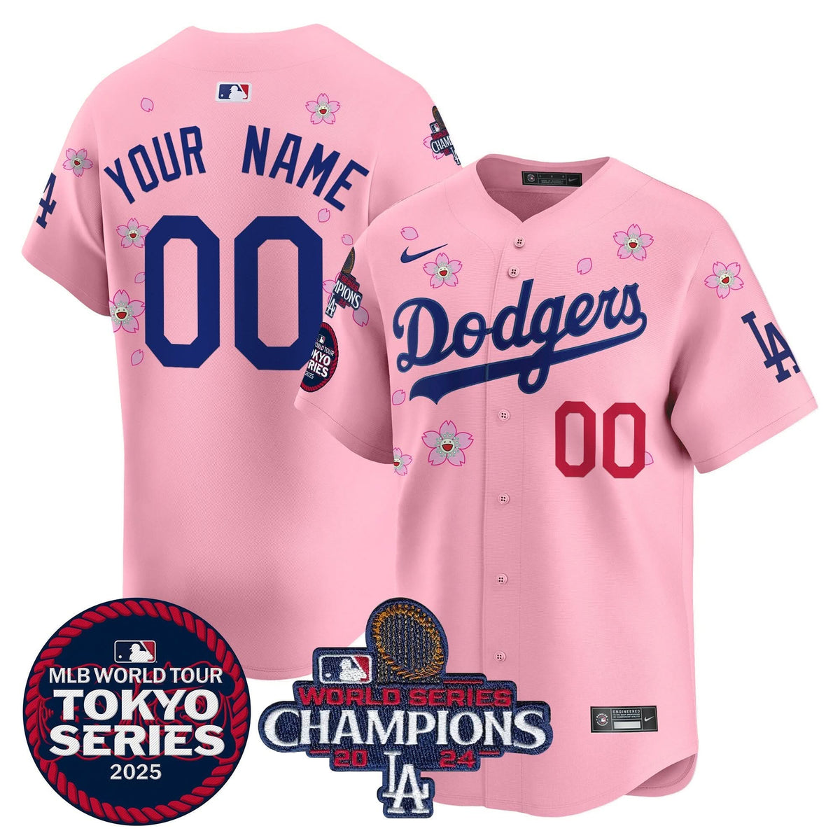 LAD Tokyo Series 2025 World Series Champions Patch Vapor Premier Limited Custom Jersey - Stitched