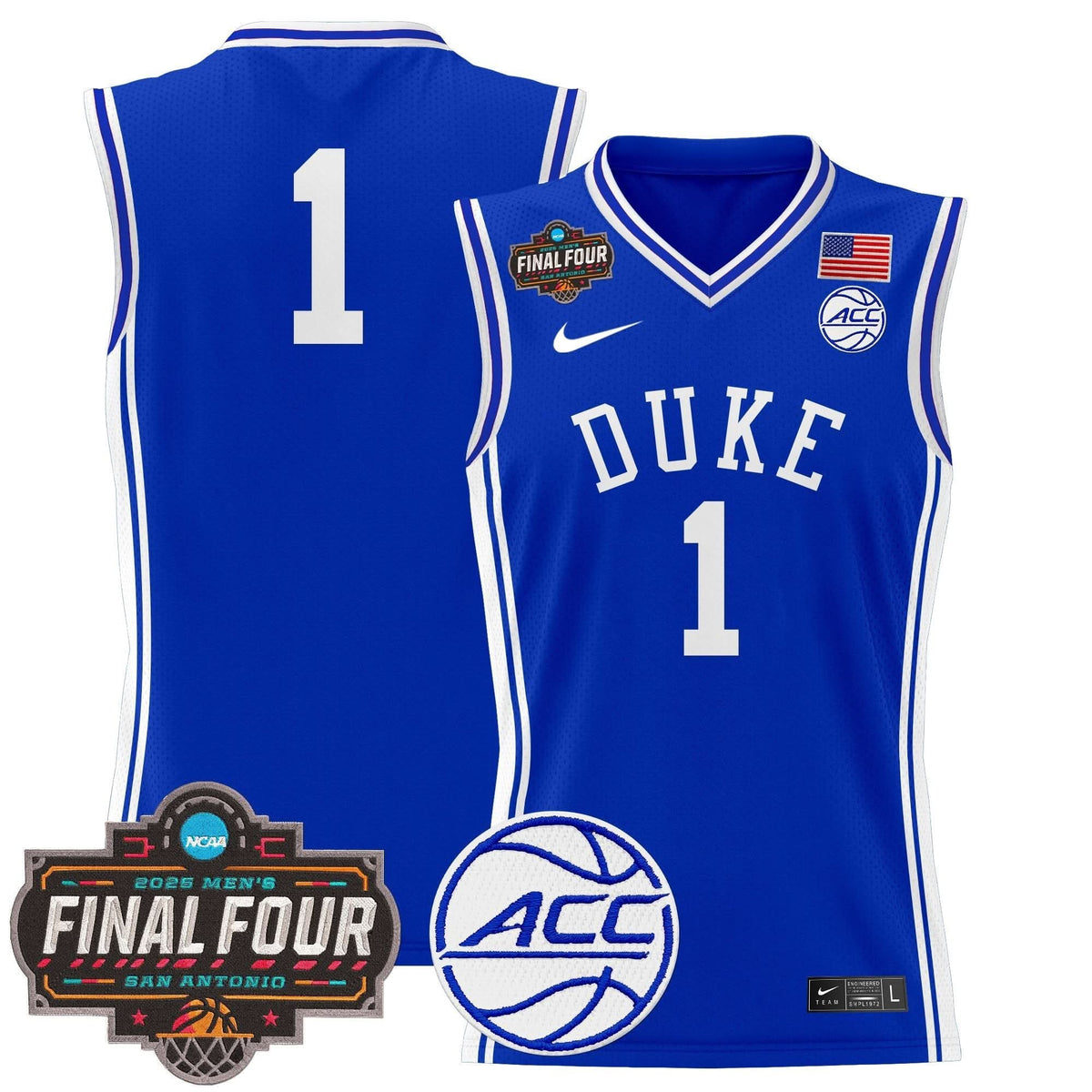 DUKE 2025 Final Four Patch Basketball Jersey - Stitched