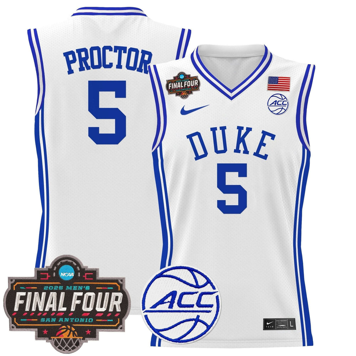 DUKE 2025 Final Four Patch Basketball Jersey - Stitched