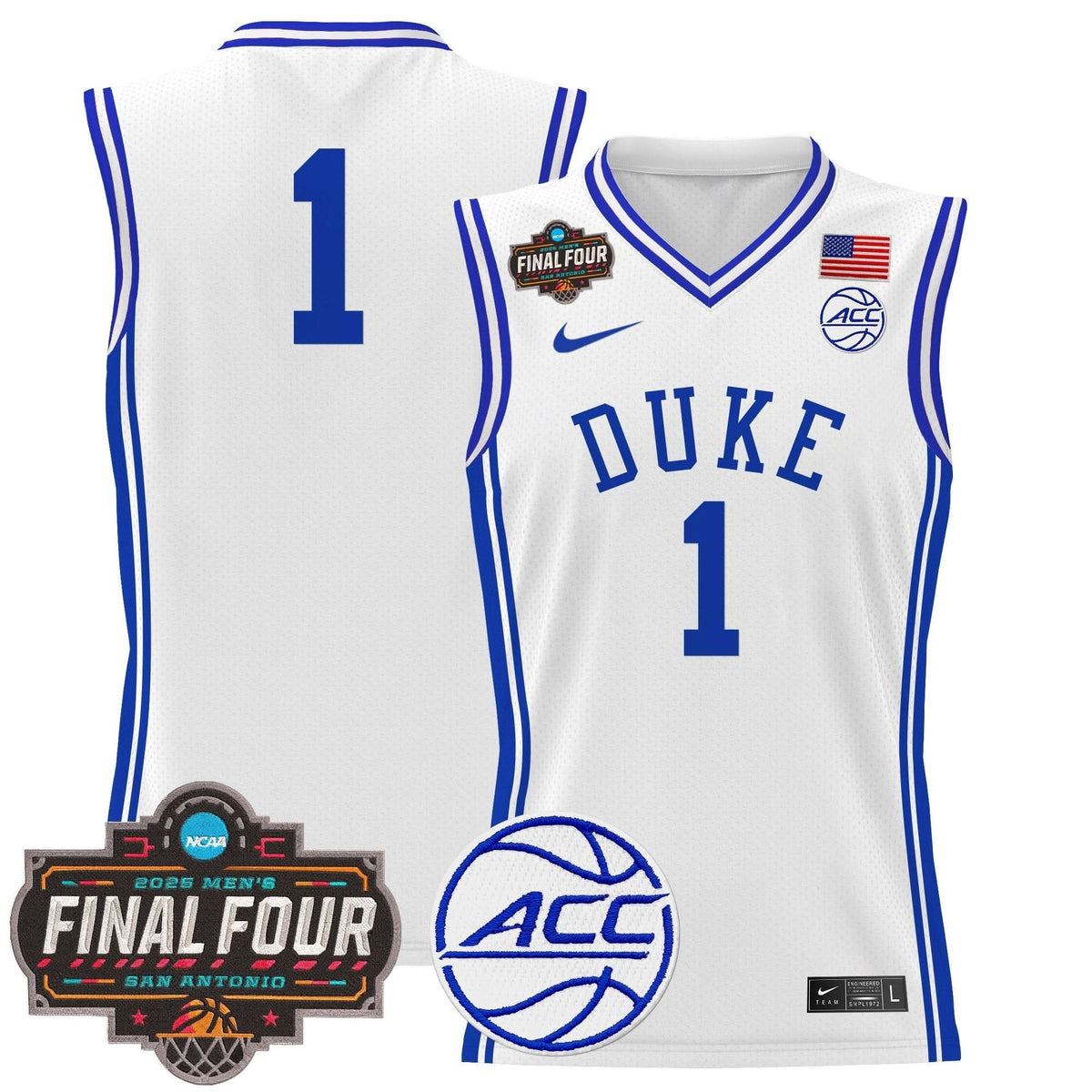 DUKE 2025 Final Four Patch Basketball Jersey - Stitched