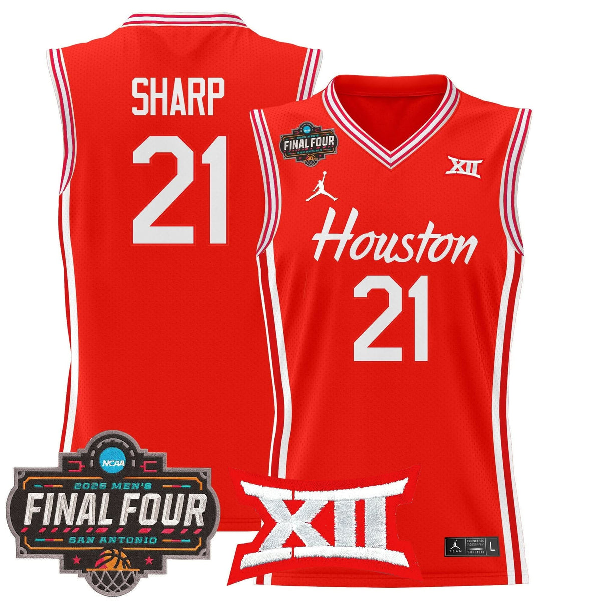 HOU 2025 Final Four Patch Basketball Jersey - Stitched