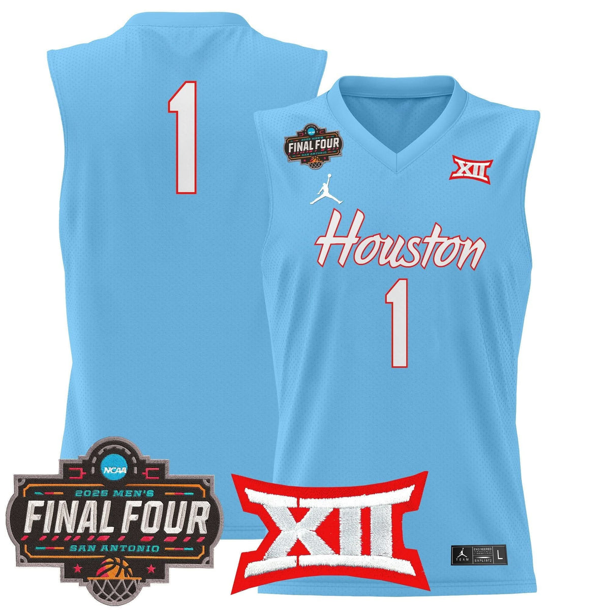 HOU 2025 Final Four Patch Basketball Jersey - Stitched