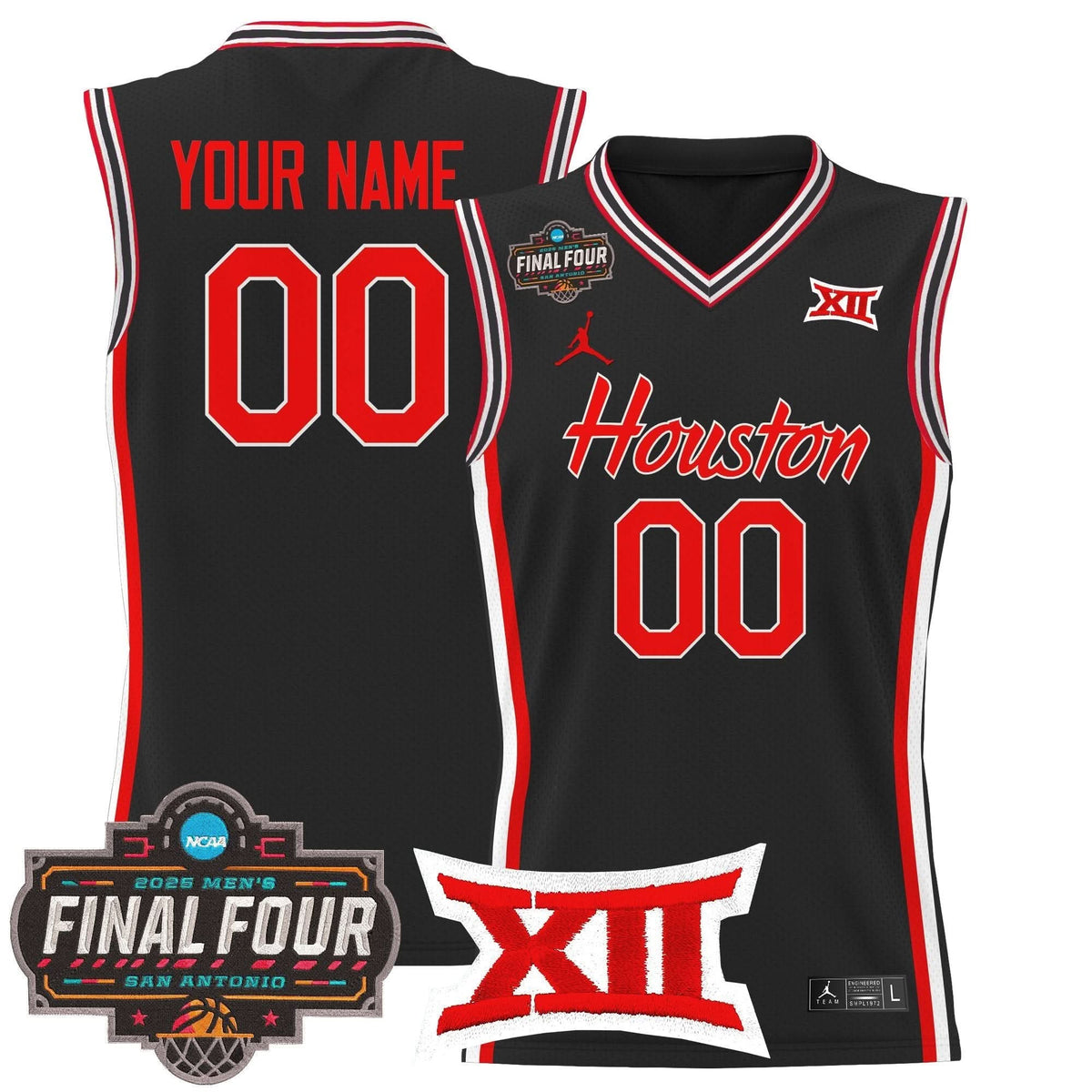 HOU 2025 Final Four Patch Basketball Custom Jersey - Stitched