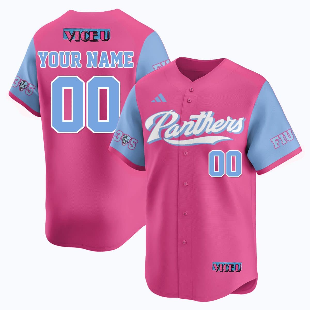 Custom Gender/Name FIU Baseball 2025 'Vice U' Jersey - Stitched