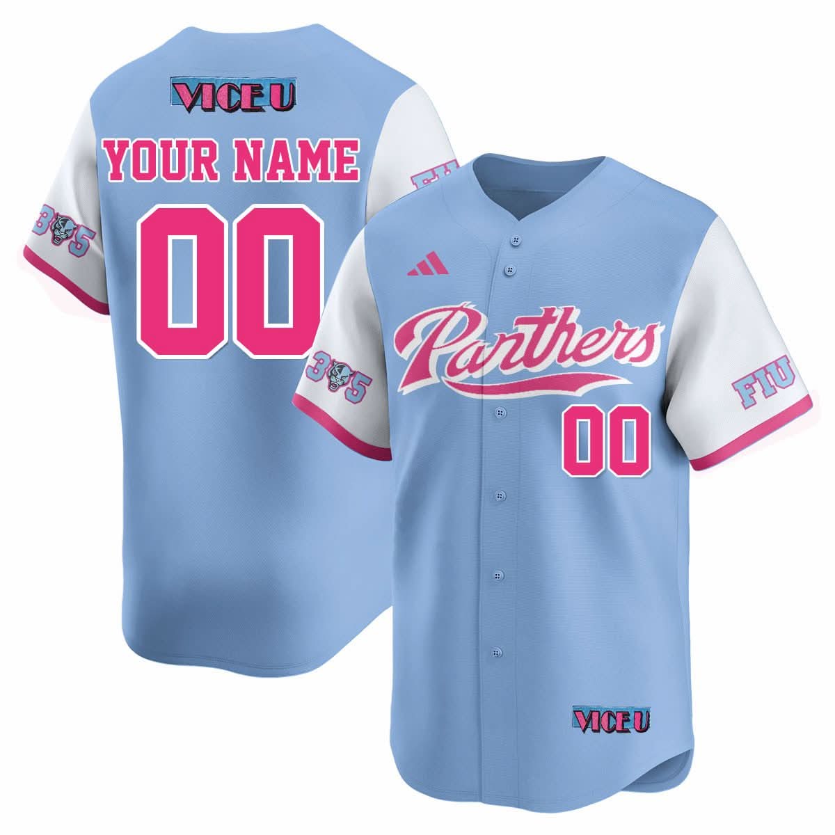 Custom Gender/Name FIU Baseball 2025 'Vice U' Jersey - Stitched