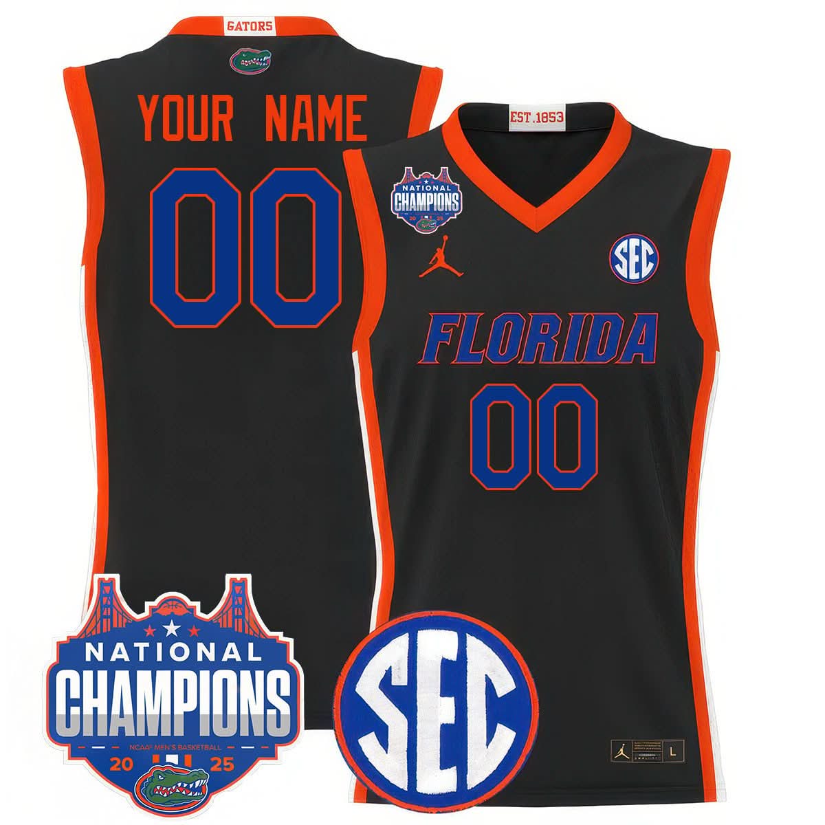 Custom Name/Gender FG 2025 National Champions Basketball Jersey - Stitched