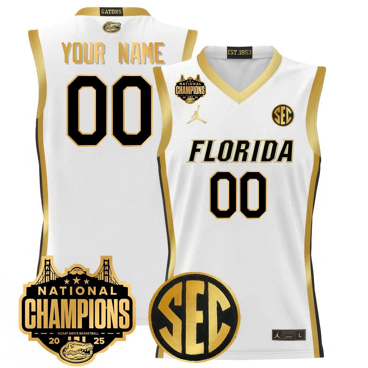 Custom Name/Gender FG 2025 National Champions Basketball Jersey - Stitched