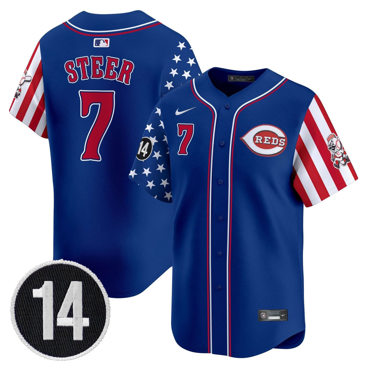 CR 2025 Independence Day Vapor Premier Limited Jersey - Pete Rose Patch - Stitched
