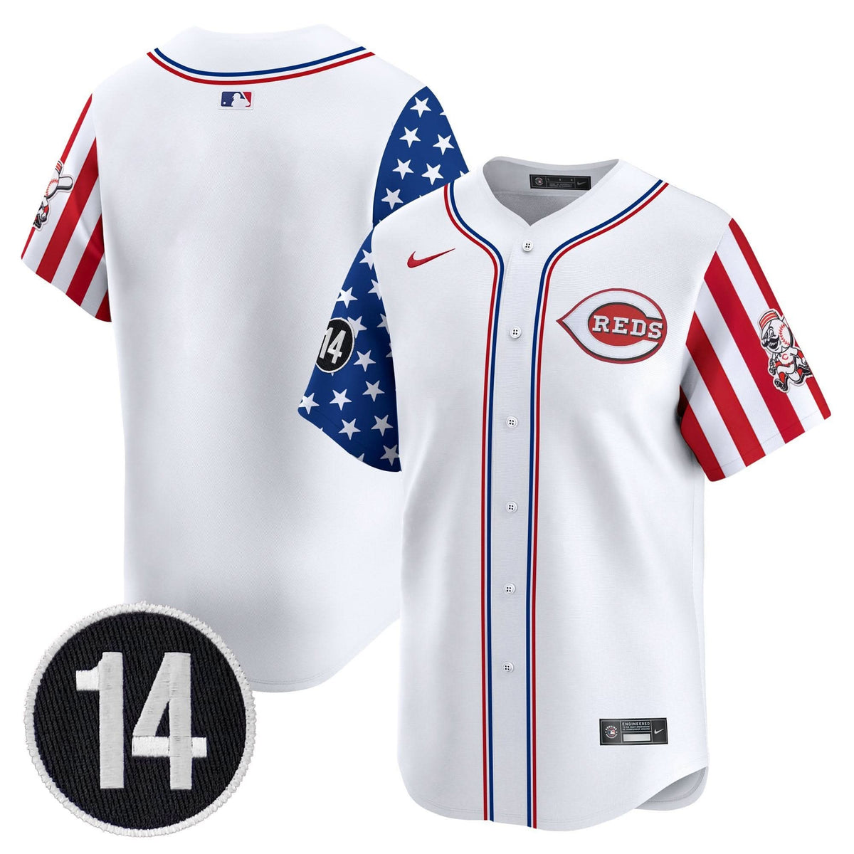 CR 2025 Independence Day Vapor Premier Limited Jersey - Pete Rose Patch - Stitched
