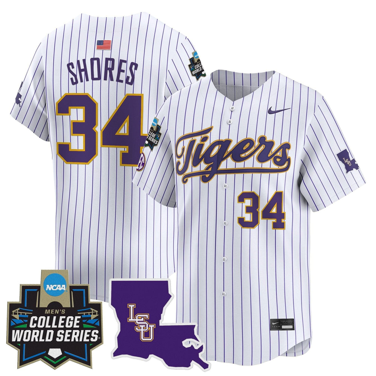 LSU 2025 World Series Vapor Premier Limited Jersey - Stitched