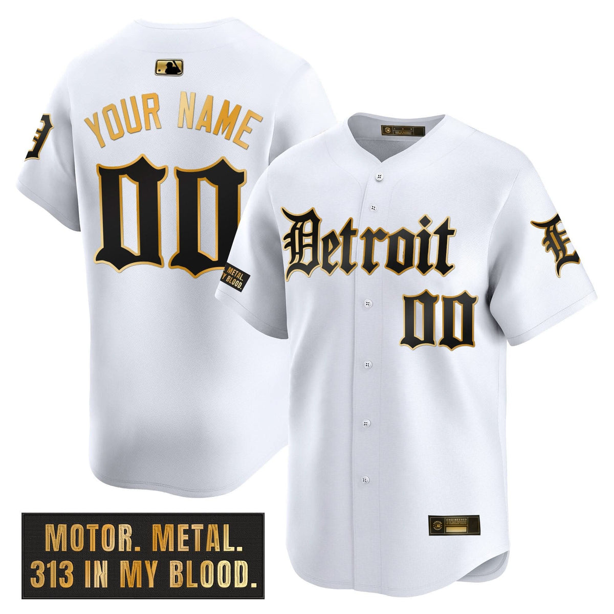 DT 'Motor Gothic Edition' Gold Vapor Premier Limited Custom Jersey - Stitched