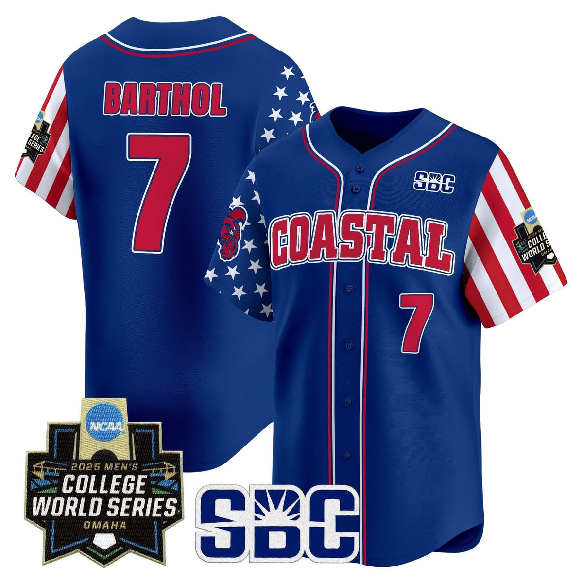 Coastal Carolina Chanticleers 2025 Independence Day Vapor Premier Limited Jersey - World Series Patch - Stitched