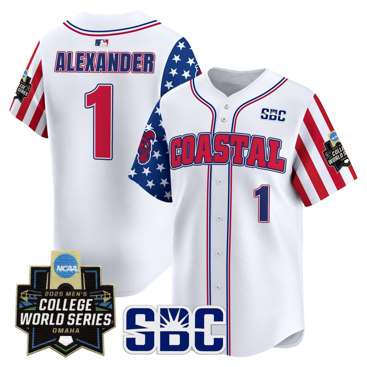 Coastal Carolina Chanticleers 2025 Independence Day Vapor Premier Limited Jersey - World Series Patch - Stitched