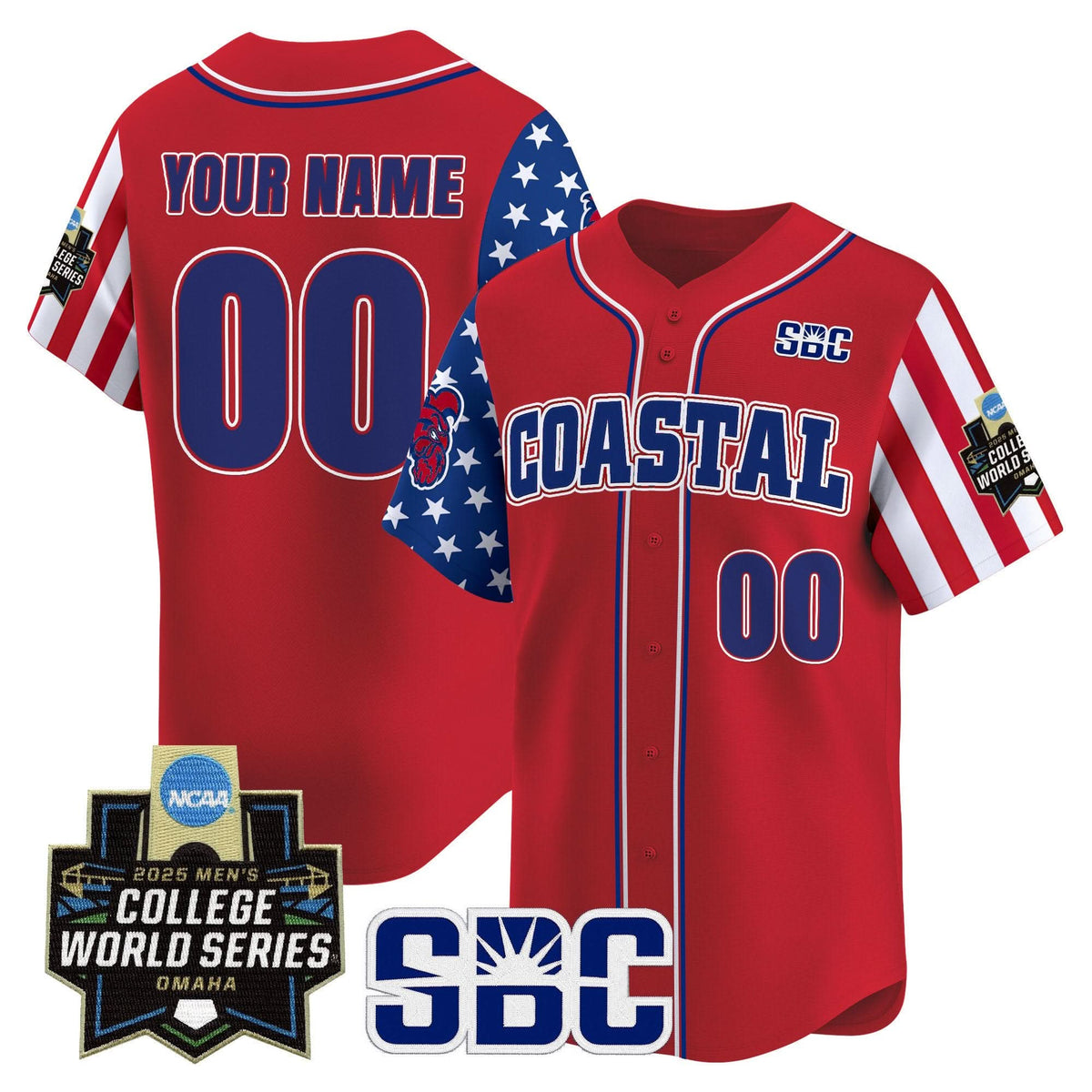 Coastal Carolina Chanticleers 2025 Independence Day Vapor Premier Limited Custom Jersey - World Series Patch - Stitched