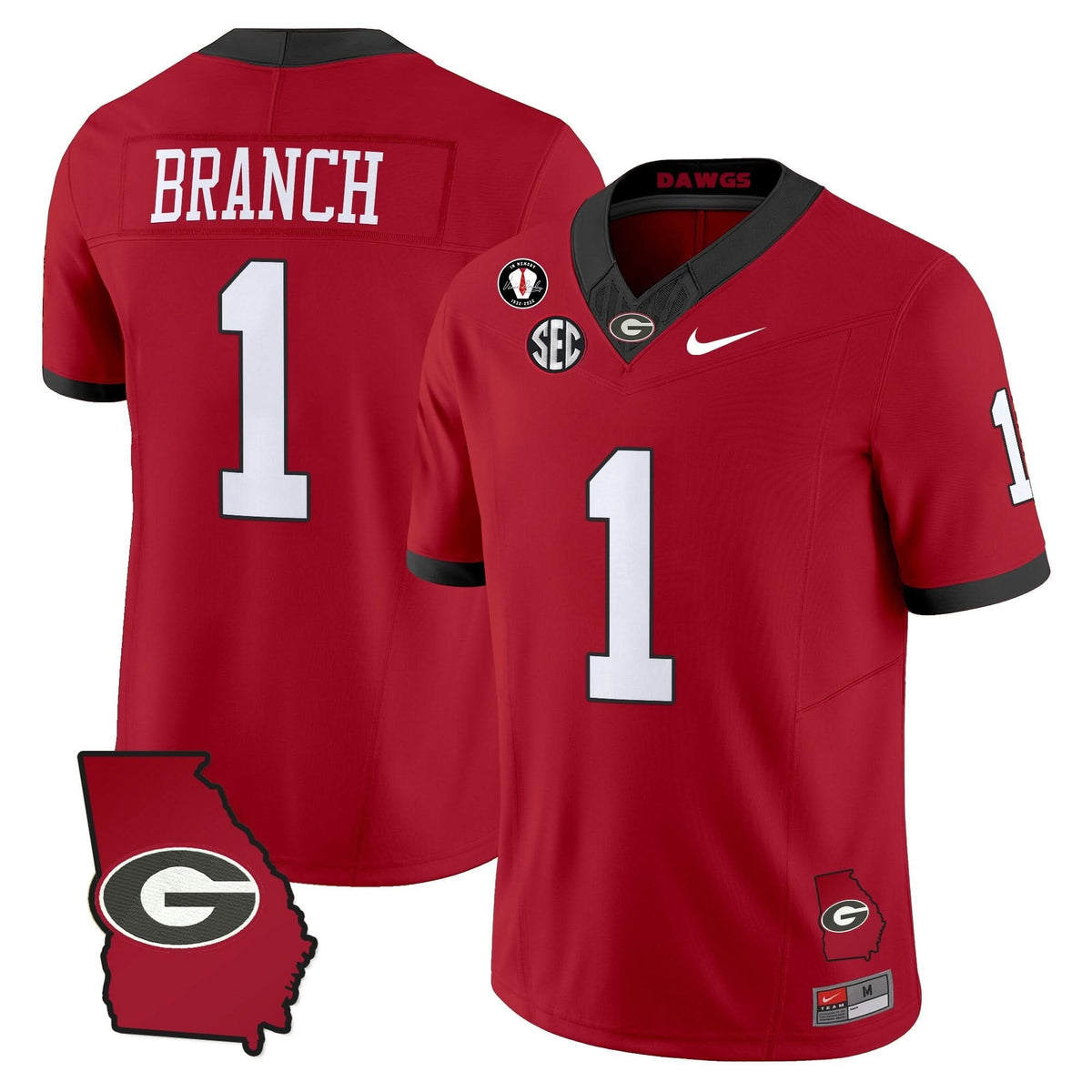 GB 2025 Georgia Map & Vince Dooley Patch Vapor Limited Jersey