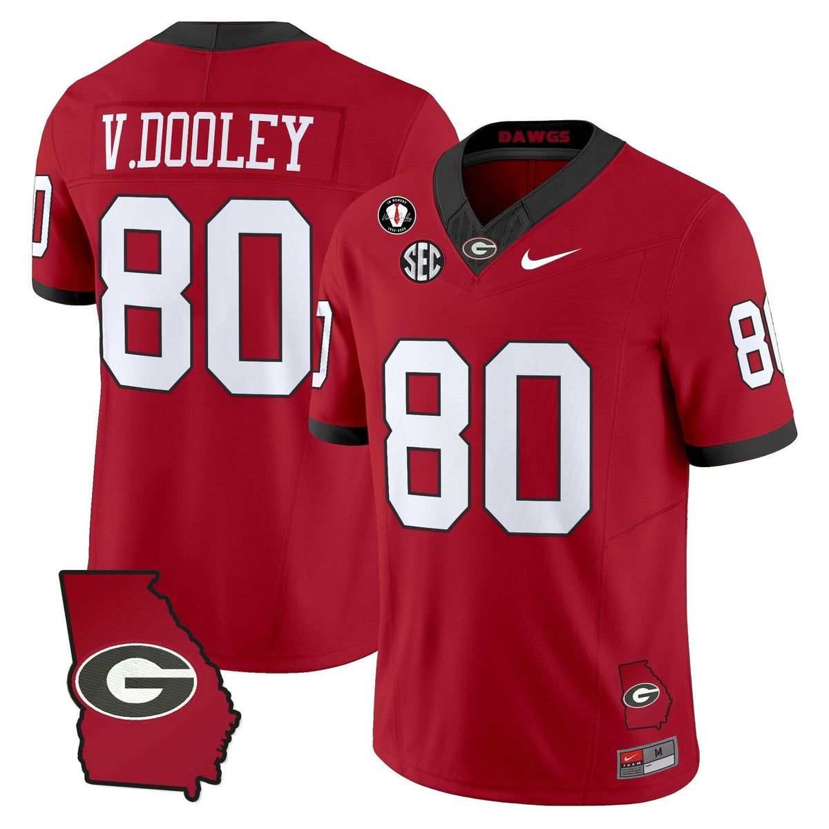 GB 2025 Georgia Map & Vince Dooley Patch Vapor Limited Jersey