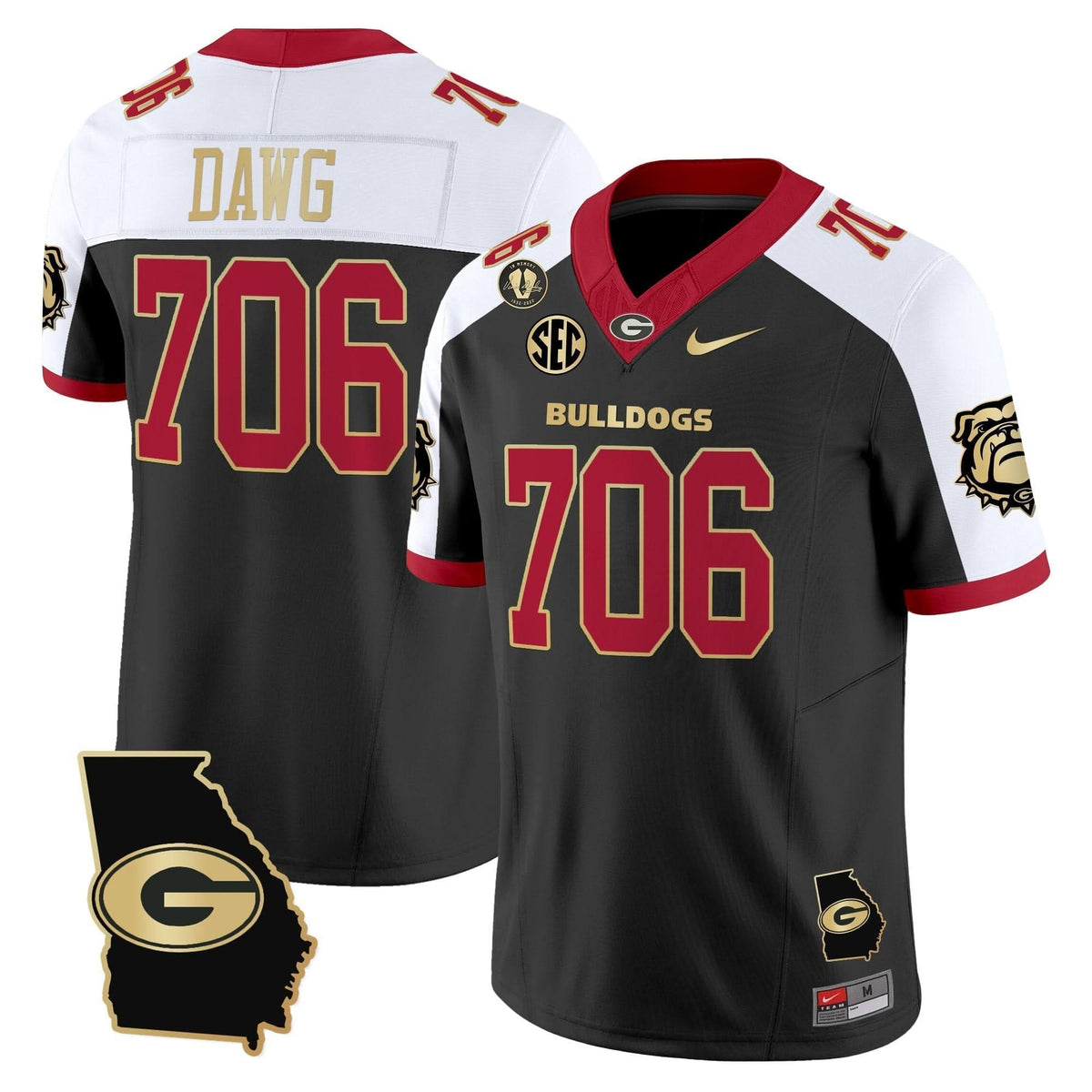GB 2025 Georgia Map & Vince Dooley Patch Vapor Limited Jersey