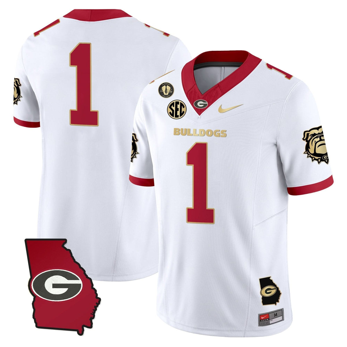 GB 2025 Georgia Map & Vince Dooley Patch Vapor Limited Jersey
