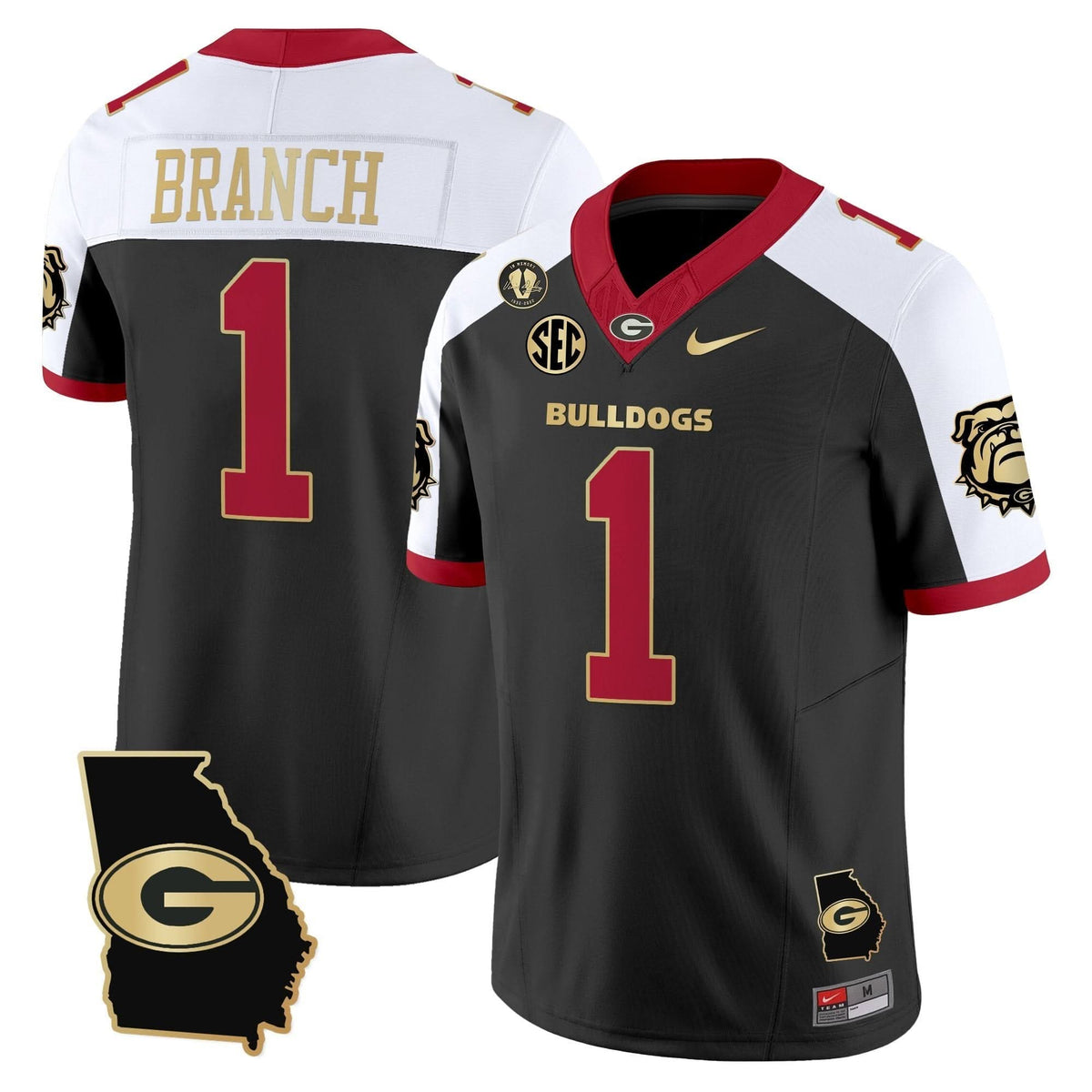 GB 2025 Georgia Map & Vince Dooley Patch Vapor Limited Jersey