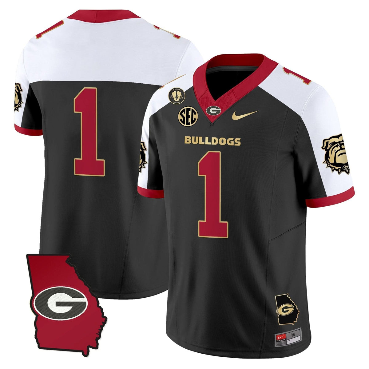 GB 2025 Georgia Map & Vince Dooley Patch Vapor Limited Jersey
